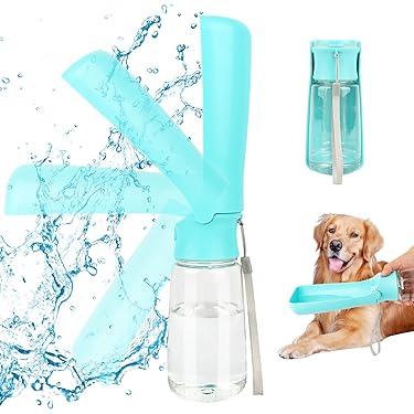 Paw's Beauty Premium 550 ML hondendrinkfles onderweg - Waterfles hond draagbare waterfles voor huisdieren - BPA-vrij en lekvrij incl. fluitje en één vinger tandenborstel (donkerblauw