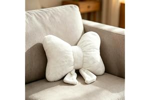 Qnbonrich Slipkudde, 3D-kudde dekoration med rosett, mjuk plyschkudde för soffa och soffa, mysig rosettkudde, perfekt för vardagsrum, sovrum, barnrum, 30 cm