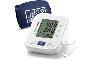 SANEWE BP Monitor Blood Pressure CE Certified Accuracy Medical Blood Pressure Machine Upper Arm BP Monitor for Home Use Heart Rate Hypertension Monitor LCD Display Large Cuff 8.7”-12.6” 2 * 99 Memory