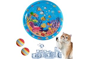 GLSAYZU Wasserspielmatte Für Katzen, Summer Cat Water Mat, Aqua Matte, Aqua Miez Katzenmatte, Wasserspielzeug (B:65 * 65cm)