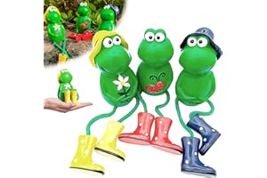 HBSFBH Figurines de Grenouille de Jardin, 3 PCS Statue de Jardin de Grenouille, Statue de Grenouille en Résine, Figurines de Grenouille Décoratives de Jardin, pour Balcon, Decoration Jardin Exterieur
