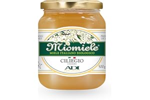 ADI APICOLTURA ADI BIO - Miele di Ciliegio Italiano Biologico, Vanigliato e Fruttato, con note di Mandorla e Frutta Matura - Ideale per Dolci e Dessert - Made in Italy - 500g