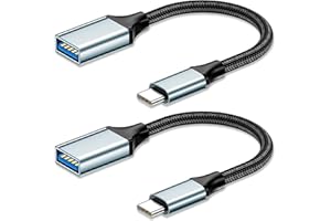 YEONPHOM Adapter USB C auf USB 0.12M 2Stücke, OTG Typ C auf USB 3.2 Typ C Adapter OTG Kabel kompatibel mit iPhone 17 16 15 Pro Max Air, iPad Pro, MacBook/iPad Air/Pro 2022,Galaxy S25/S24/S23/S22+,Huawei P50