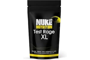 Nuke Nutrition Test Rage XL Testosterone Booster for Men | 120 Capsules | Anabolic Supplement to Enhance Male Testosterone Levels | Boost Lean Physique, Muscle Growth & Strength | Vegan & Easy Swallow