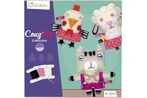 AVENUE MANDARINE MY MANDARINE KC014O - Boite créative Couture Enfant - 3 Doudous à coudre Little Couz'IN - À partir de 6 ans