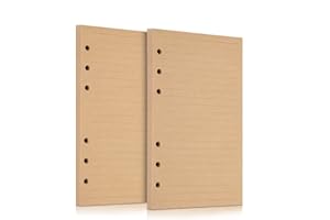 OMEYA A5-Nachfüllpapier, liniertes Papier, 6 Löcher, Ringbucheinlagen, nachfüllbar, für Notizbuch, Planer, Tagebuch, Reisetagebuch, Organizer, 21 x 14,2 cm, 140 Blatt / 280 Seiten, 2 Stück