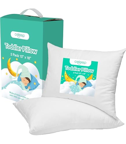 Oreiller Enfant Kinder Fluff - Coton 300T Hypoallergénique - 5 Tailles - Lavable - Pour Sieste Et Voyage