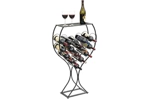 DanDiBo Portabottiglie in metallo nero 96211 per 15 bottiglie in ferro battuto