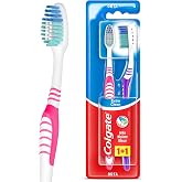 Medium Toothbrush for Back Teeth with Colgate Extra Clean Tongue Cleaner 1+1