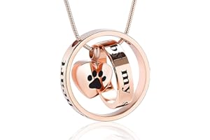 MINICREMATION Minicremazione Gioielli per cremazione Collana con urna per ceneri Per sempre nel mio cuore, non più al mio fianco Collana con urna per animali domestici per cremazione Vite si apre e blocca gioielli con ciondolo per ceneri per cane gatto