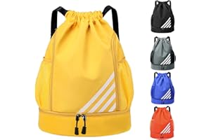 Tokeya Sacca Sportiva Coulisse Uomo Donna Zaino da Palestra Impermeabile Borsa a Sacco con Scomparto per Scarpe Tasche Leggero Regolabile Zainetto da Basket per Spiaggia Viaggio Piscina