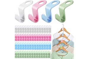 AFAIK Mehrfarbige Kleiderbügel mit Platzsparenden Verbindungshaken - 80 Stück mit Clip und Verbindungsgriff