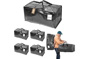 ZIZINET Moving Bags, Heavy Duty Moving Bags with Carrying Handles and Tag Pocket, Moving Supplies for Space Saving, for moving, Storage, Camping and Travel Waterproof Storage Bags (BK 4PCS)