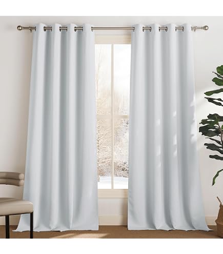 Tenda Oscurante Joydeco 132x213 Cm Grigio Bianco: Blocca L'85% Della Luce, Ideale Per Porta-finestra! - 4