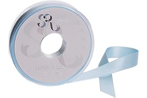 SR SUPER RIBBONS®™ Double Sided Satin Ribbons Gift Wrapping, Party Decoration, Wedding car, Christmas, Balloons, Hair, Cake, Presents, Wedding Bouquet (Baby Blue 6mm x 20m)