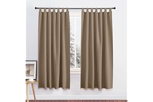 PONY DANCE Tende termiche isolanti - Tende oscuranti con zampe, per piccole finestre, cucina, casa, tessuto poliestere, risparmio energetico, L 140 x H 160 cm, colore: tortora marrone, 2 pezzi