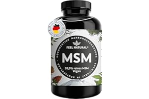 ‎FEEL NATURAL MSM Tabletten - 2000mg MSM (Methylsulfonylmethan) je Tagesdosis - 365 Tabletten (6 Monate) - Mit natürlichem Vitamin C aus Acerola - Hochdosiert, vegan, laborgeprüft, ohne unerwünschte Zusätze