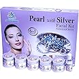 Pearl with Silver Facial Kit 300 Gm– With Aroma Oils,Unisex, Pigmentation Control, De-Tan, Even Skin Tone, Fairer-Looking Skin, Nourish & Revitalize,May Get 10 Facials Per Box.For Self & Parlour Use.