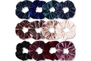 Kavya 12 Pcs Chouchou Cheveux Femme Velours Chouchou Satin Scrunchies Tie Dye Élastiques Cheveux Accessoire Cheveux