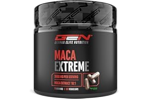 ‎GEN GERMAN ELITE NUTRITION Maca Kapseln Extreme - 30.000mg pro Tag - 10:1 Extrakt extra hochdosiert - (365 Stück) Premium Maca Extrakt - vegan, ohne unnötige Zusätze - German Elite Nutrition