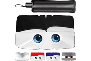 ZUQUIK Sonnenschutz Auto Frontscheibe, Sonnenblende Auto mit Augendesign, Auto Sonnenschutz 125 x 65 cm, Windschutzscheibe Sonnenschutz kommt mit Aufbewahrungstasche, schwarz