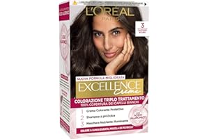 L'ORÉAL PARIS L’Oréal Paris Colorazione Triplo Trattamento Excellence, Con Acido Ialuronico, 100% Copertura Capelli Bianchi, Per Capelli Più Idratati, Castano Scuro (3)