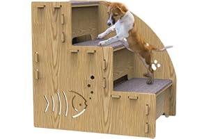 Uozonit Rampe d'escalade pour animal domestique, canapé pour chien, escalier en bois, pour canapé haut, rampe pour chat, rampe équilibrée pour l'intérieur, antidérapante, convient aux petits chiens et
