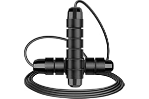 BRAINGAIN Skipping Rope – Speed Jump Ropes for Adult Fitness – Lightweight, Adjustable Workout Equipment for Beginners & Pros - for Jumping, Boxing, Exercise & HIIT