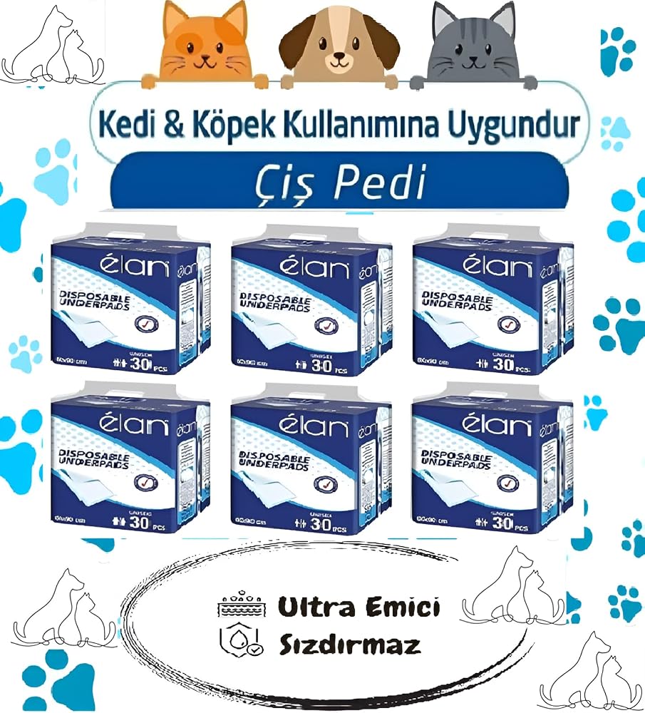 Elan Kedi Köpek Çiş Pedi Ultra Emici 60cmx90cm 180 Adet