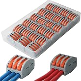 Electrical Connectors, CESFONJER 3 Port Compact Cable Connectors, Terminal Block, Lever Nut Cable Connector, (23pcs)