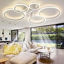 Ventilateur Plafond 50 Cm Avec Lumière LED - 6 Vitesses, Flux Réversible, Silencieux, Télécommande Et App