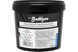 BASTELZONE Pâte structurelle XXL Premium en seau de 3,5 kg - Blanc - Pâte de remplissage et de modelage pour peinture acrylique et toile - Effets 3D, textures et reliefs (grain fin)