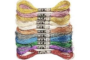 Redsea 11 Skeins Glitter Embroidery Floss Cross Stitch Thread Metallic Embroidery for DIY Embroidery Thread Crafts