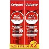 Colgate Max White Ultra Active Foam Toothpaste 2x75ml | Whiter Teeth in 3 Days, Enamel Safe