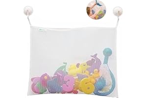 FULETOOYE Acobeteyln 1 Set Bath Toy Organizer, Mesh Baby Toy Storage Bin Suction Cups Bag, Baby Toy Storage for Bath, Wall Hanging Bathroom Quick Dry Net Care Shower Bag for Newborn Toddlers Kids Games