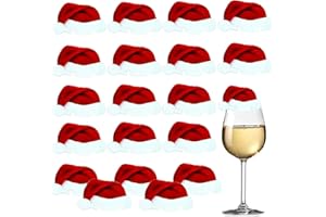 ASSUGO weihnachtsmann mütze Tischkarten, 20pcs glasmarkierer Weihnachten weihnachtstisch deko, Weihnachts tischdeko Weinbecher Karten Für Glas markierung trinkgläser