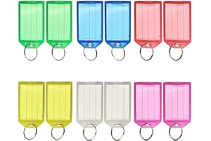 LAOXIANGJI 12 Piezas Llavero Etiquetar,Llaveros Etiquetas Personalizadas, en 6 especies Colores Diferentes, para Llavero y Mascotas Marcadores