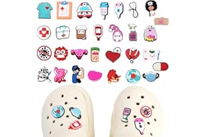 HUGWAIT 30 Piezas Pins Zapatos Accesorios de Tema Medico, Decoración de Zapatos de Dibujos Animados PVC, Adornos para Medico de Dibujos Animados Zapato Pins, Zapato Pin Decorativos para Enfermeras