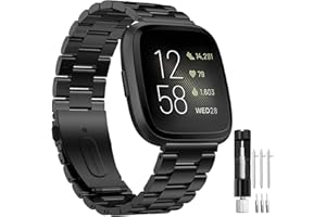 Hatolove Cinturini Compatibile per Fitbit Versa 2, Fitbit Versa, Fitbit Versa Lite, Cinturino in Acciaio Inossidabile in Metallo Cinturino Compatibile con Fitbit Versa 2, Versa Lite, Versa