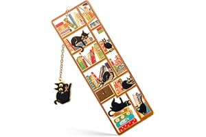 FRSTEM Metall Katze Lesezeichen für Buchliebhaber, Lesezeichen mit Katzen Anhänger Niedliche Metall Book Marks Personalisierte Buchzubehör Geschenke für Frauen Buchliebhaber Lehrer