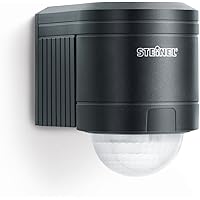 Steinel Bewegungsmelder IS 240 DUO schwarz, 240° Bewegungssensor, 12 m Reichweite, Innen und Außen, inkl. Eckwandhalter