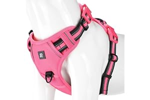 RUOXZZSU Arnés Perro, Grande Mediano Pequeño Arnés Pecho Antitirones Perros Reflectantes Arnés para Perros Adiestramiento y Correr