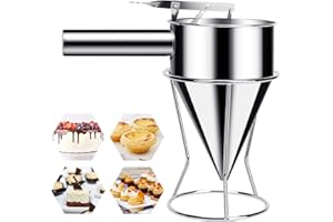 Domeilleur Teigportionierer Edelstahl,Teigspender Pancake Portionierer Batter Dispenser Edelstahl Backtrichter für Bäckerei Kuchen Desserts Kochwerkzeuge