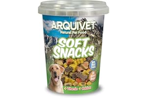 ARQUIVET Soft Snacks para Perro Huesitos y Corazones Mix 300 gr para Perro - Snacks, golosinas, chuches, premios y recompensas caninas - Alimento para complementar su Dieta