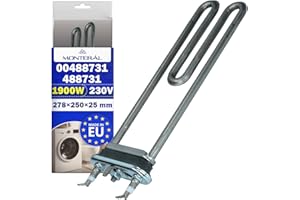Heizstab Waschmaschine 1900W 230V mit dem Originalcode 00488731 488731 für Bosch für Balay für Constructa für Siemens - MADE IN EU - Garantie 10 Jahre - MONTERAL