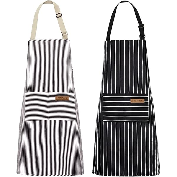 Set 4 Grembiuli Da Cucina In Cotone - Regolabili Con Tasche Per Chef E Casa - Foto 8
