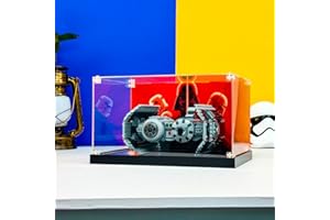 NOVDA Vitrine pour Lego Le Bombardier TIE 75327, Présentoir en Acrylique pour Lego 75327 Modèle, Taille: 30x20x16cm (Non Inclus Le Modèle) (Sir Vador)