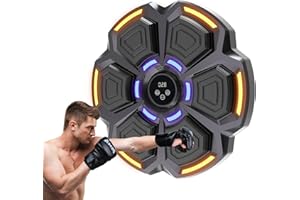 snawowo Music Boxing Machine für Erwachsene - LED Licht Elektronische Boxmaschine mit Musik Boxen mit Boxhandschuhen - Bluetooth Musikboxing Maschine mit 9 Geschwindigkeitsmodi und Zählmodus