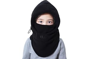 VSREI Gorro de Esquí para Niños/Niñas Balaclava, Bufanda de Invierno, Forro Suave de Algodón 5 en 1, Gruesas y calentitas orejeras elásticas ajustables, Válido para Niño y Niña (3-14 años)