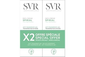 SVR Spirial Duo Deo-Creme 50ml – Desodorante en Crema Antitranspirante 48h, Para Piel Sensible, Sin Marcas, Uso Corporal y Axilas, Control Intenso del Sudor